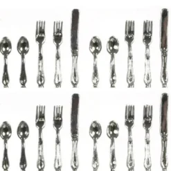 20-Piece Dollhouse Miniature Silverware Set