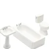 3-Piece Resin Dollhouse Miniature Bathroom Set