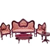 5-Piece Rose Mahogany Dollhouse Miniature Living Room Set