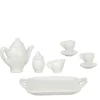 10-Piece White Dollhouse Miniature Tea Set