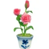 Pink Dollhouse Miniature Roses In A Pot
