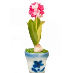 Pink Dollhouse Miniature Allium in a Pot