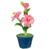 Pink Dollhouse Miniature Hibiscus in a Pot