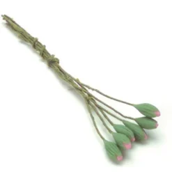 Pink Dollhouse Miniature Closed Water Lily Bundle