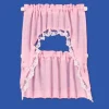 Pink Dollhouse Miniatures Ruffled Cafe Set Curtains