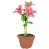 Potted Hot Pink Dollhouse Miniature Lilies