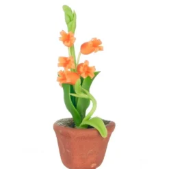 Potted Orange Dollhouse Miniature Lilies