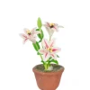 Potted Red Striped Dollhouse Miniature Lilies