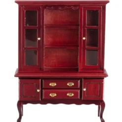 Queen Anne Mahogany Dollhouse Miniature Hutch