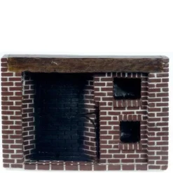 Red Brick Colonial Dollhouse Miniature FIreplace