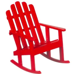 Red Dollhouse Miniature Adirondack Rocker