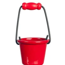 Red Dollhouse Miniature Bucket