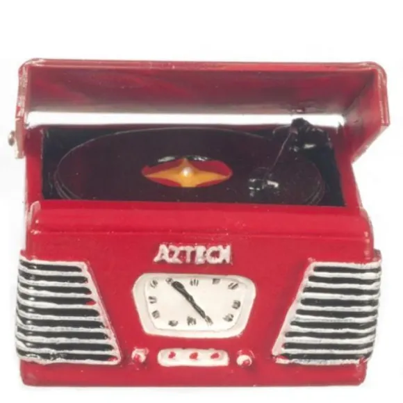 Red Dollhouse Miniature Turntable