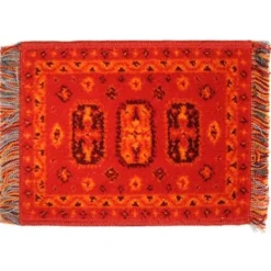 Red Dollhouse Miniature Turkish Rug