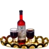 Red Dollhouse Miniature Wine on a Tray
