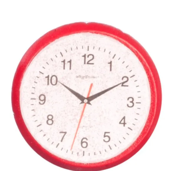 Red Dollhouse Miniature Wall Clock