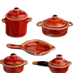 Red Ochre Dollhouse Miniature Cookware