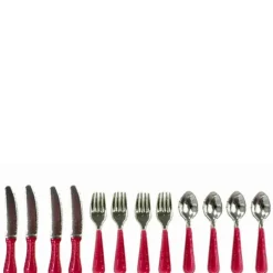 Red-Handled Dollhouse Miniature Utensil Set