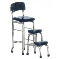 Retro Dollhouse Miniature Tiered Stools