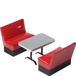 Retro Red Dollhouse Miniature Booth Set