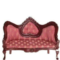 Rose Victorian Dollhouse Miniature Sofa