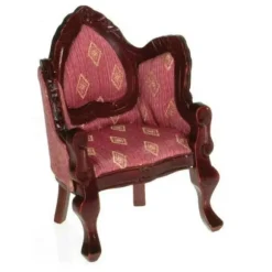 Rose Victorian Dollhouse Miniature Armchair