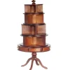 Round Walnut Dollhouse Miniature Bookcase