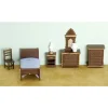1/48 Scale Dollhouse Miniature 8-Piece Bedroom Set