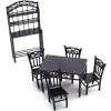 1/24 Scale Dollhouse Miniature 6-Piece Black Kitchen Set