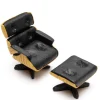 1/24 Scale Dollhouse Miniature Lounge Chair with Ottoman