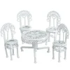 1/24 Scale Dollhouse Miniature White Patio Set
