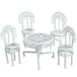 1/24 Scale Dollhouse Miniature White Patio Set