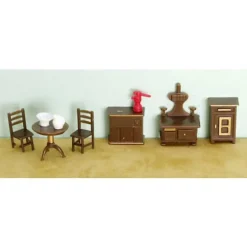 1/48 Scale Dollhouse Miniature 9-Piece Kitchen Set