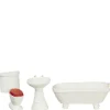 1/24 Scale Plain White Dollhouse Miniature Bathroom Set