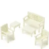 1/24 Scale White Dollhouse Miniature Garden Set