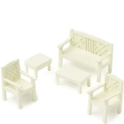 1/24 Scale White Dollhouse Miniature Garden Set