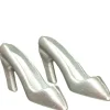 Silver Dollhouse Miniature High Heels