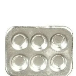 Silver Dollhouse Miniature Muffin Pan