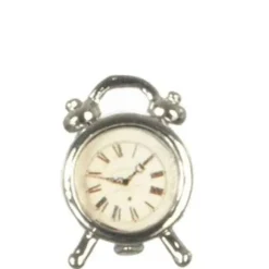 Silver Dollhouse Miniature Alarm Clock