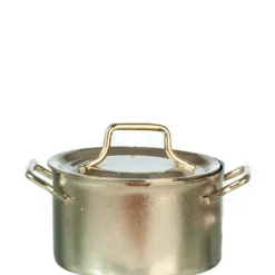 Silver Dollhouse Miniature Pot
