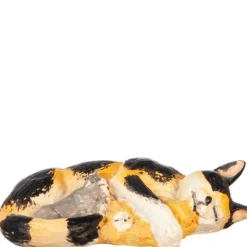 Sleeping Dollhouse Miniature Calico Cat with Kittens