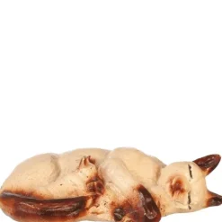 Sleeping Dollhouse Miniature Siamese Cat with Kittens