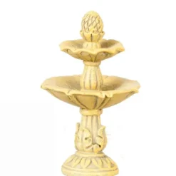Tan Tiered Dollhouse Miniature Bird Bath