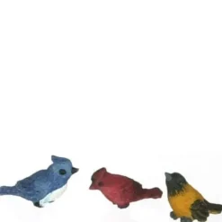Trio of Dollhouse Miniature Song Birds