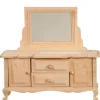 Unfinished Dollhouse Miniature Wood Dresser With Mirror