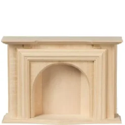 Unfinished Dollhouse Miniature Fireplace
