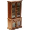 Walnut Dollhouse Miniature Curio Cabinet
