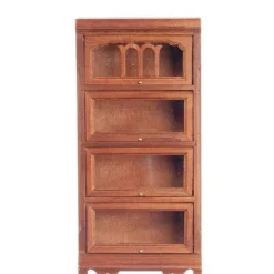Walnut Dollhouse Miniature Barrister Bookshelf