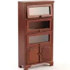 Walnut Dollhouse Miniature Bookcase with Dust Doors