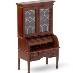 Walnut Dollhouse Miniature Colonial Secretary Desk